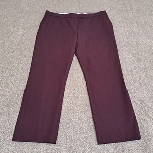 Pantalón Joseph Tobillo Borgoña Reina Gabardina Reino Unido 16 Recto Elástico - Imagen 1 de 13