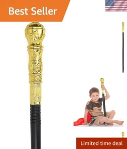 Lightweight Gold Cane for Halloween Costumes – Adjustable 32 Inch Prop Stick - Picture 1 of 10