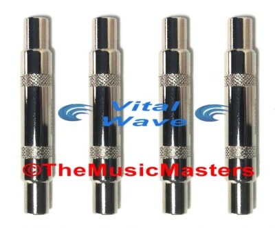 (4) 1/4" CABLE COUPLER Splice Dual Jack Instrument Cable Cord Connectors VWLTW - Image 1 of 4