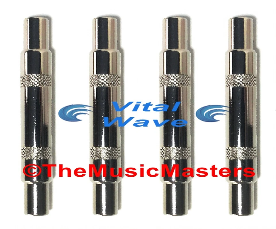 (4) 1/4" CABLE COUPLER Splice Dual Jack Instrument Cable Cord Connectors VWLTW - Image 1 of 4