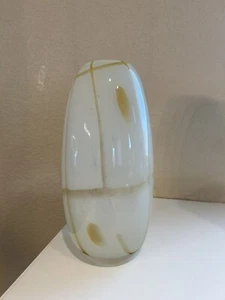 Art Deco Hand Blown Glass Vase - Cream - Picture 1 of 5