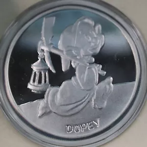 1 oz Silver - Disney's Snow White 50th Anniv (DOPEY w/Box & COA) COLLECT SILVER - Picture 1 of 4
