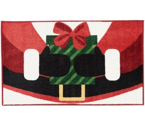NWT Christmas Holiday Santa Holding a Gift Accent Decor Accent Rug 18x30 - Picture 1 of 1
