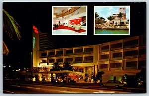 Postcard Miami Beach Florida c1950s Moulin Rouge Resort Motel Multi View - Imagen 1 de 2