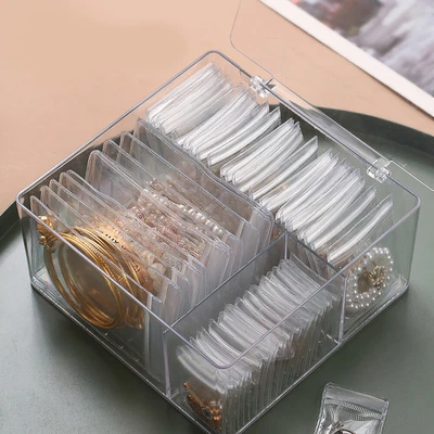 Jewelry Storage Box drawer Earrings Display Case Anti oxidation Transparent Hard - Image 1 of 4