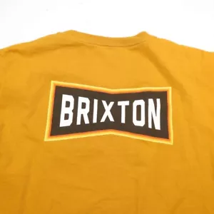 BRIXTON SKATEBOARD SKATE SKATING TEE T SHIRT Mens XXL 2XL Yellow - Picture 1 of 4