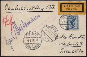 Dt. Reich 1933 Deutschlandflight firma piloto Hans Seidemann General PK/1016 - Imagen 1 de 2
