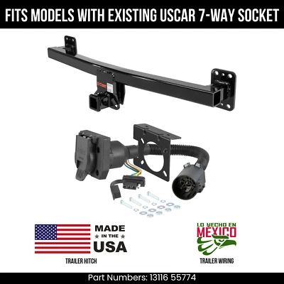 Сцепное устройство для прицепа 11-17 VW Touareg с 7-контактной проводкой подходит с вилкой USCAR Curt 7,5 К - Изображение 1 из 4