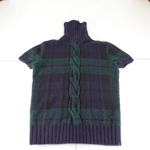 Suéter Ralph Lauren 100 % cachemir tejido con cable verde azul talla mediana - Imagen 1 de 10