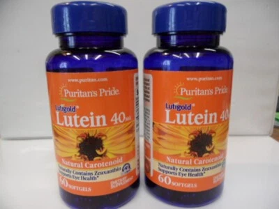 Luteína 40 mg con zeaxantina 60 cápsulas blandas (paquete de 2) apoya la salud ocular Foto 1 de 3