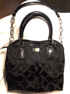 New Condition COACH Kristin Op Art Sateen Pleated Satchel Convertible-Pristine!! - Picture 1 of 12