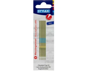 Stylex Minen Kugelschreiberminen Messing 5 STK blau - Bild 1 von 2