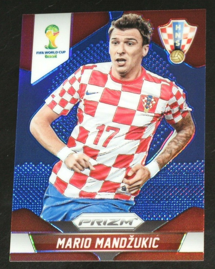 2014 Prizm World Cup Mario Mandzukic BLUE # /199 Prizms Base Croatia Soccer
