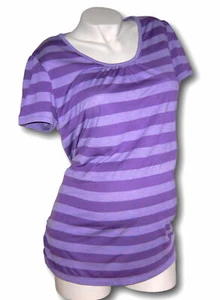 9monate  Umstandshirt  T Shirt Longshirt  Gr 40 42 M  44 46 L lila gestreift neu - Bild 1 von 2