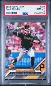 2024 Topps Now MLB 739 Paul Skenes Rookie Pittsburgh Pirates PSA 10 - Picture 1 of 2