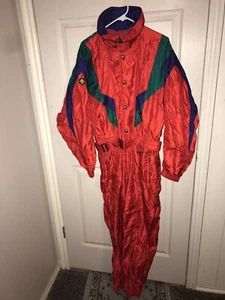 Vtg Ski Suit One Piece Snowsuit DESCENTE Snow Bib retro Size Small - Picture 1 of 7