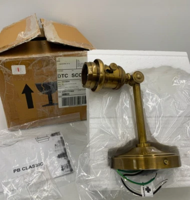 Pottery Barn Classic Straight Arm Sconce Kit Antique Brass No Shade #5996 - Image 1 of 4