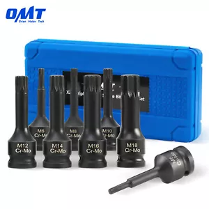 OMT 8pcs 1/2 Drive XZN Triple Square Spline Bit Socket Set 12 Points 5mm - 18mm - Picture 1 of 8