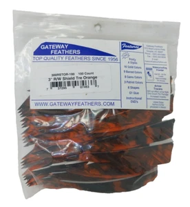100 Pack Gateway Feathers 3" Right Wing: Shield Camo Tre Orange 300RSTOR-100 - Picture 1 of 3