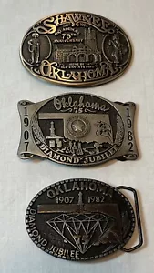 Vintage Menge 3 Oklahoma Diamant Jubiläum Gürtelschnallen Magicast Schnalle Co. - Bild 1 von 8