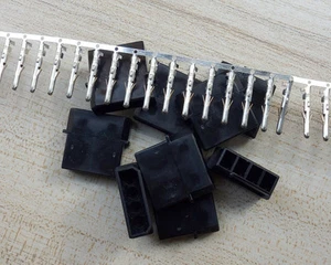 20 sets Black DIY PC Power Connector 4P 4 Pin Male Molex Mod Crimp Plug Pins Pin - Picture 1 of 4
