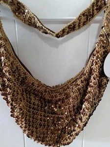 NWT Zone 88 Girls Gold Sequin Hobo Slouch Purse Shoulder Bag - Picture 1 of 4