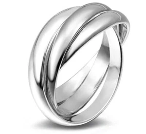 Women's 925 Silver Plated Triple Infinity Three Interwoven Band Ring UK SZ M-S - Picture 1 of 3