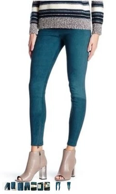 NUEVO CON ETIQUETAS Vince ajustado azul elástico gamuza leggings pantalones ajustados, XXS, 00 Foto 1 de 4