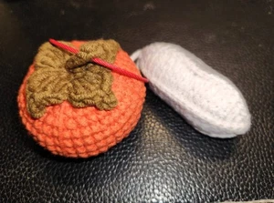 NEW Crochet Keychain Pendant Knitted Peanut Persimmon for Bags Keys Car Mirror - Picture 1 of 5