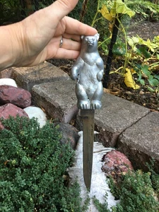 aluminum handled Polar or Grizzly BEAR fixed blade knife Japan mid 1900's rare! - Picture 1 of 21