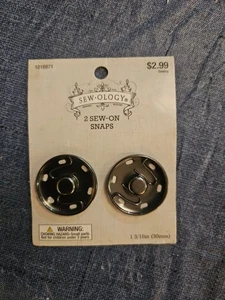 Sewology 1-3/16" Gun Metal Edge Snaps (Pair) - Picture 1 of 2