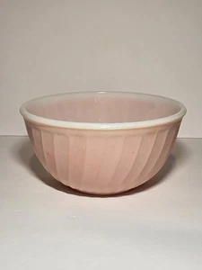 Vintage Anchor Hocking Fire-King Pink Swirl Design Mixing Bowl 9” DAMAGED - Picture 1 of 8