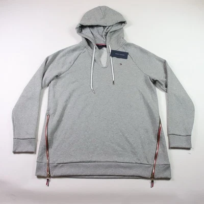 Tommy Hilfiger толстовка L большой серый толстовка с капюшоном логотип пуловер свитер женщин - Изображение 1 из 4