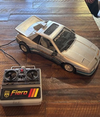 Vintage 1985 New Bright Pontiac Fiero GT RC Car Silver 1:14 Scale Wired Remote - Image 1 of 4