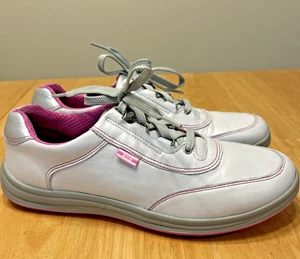 SAS Women's 9M Sporty Lace Up Sneakers Bianco White Pink Pearl Comfort Support - Picture 1 of 8