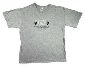 Vintage Yellowstone National Park Embroidered Bear Tee Shirt Gray size LARGE - Picture 1 of 6