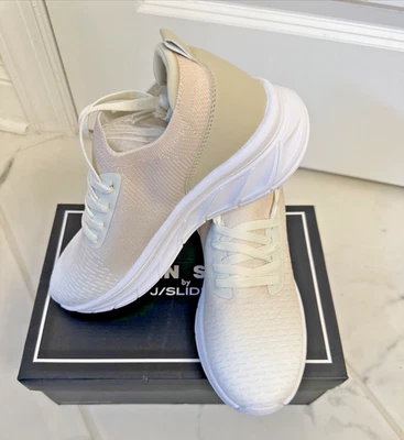Urban Sport by J/Slides Wmn Sze 10 Holly Sneaker Beige White Knit Casual Neutral - Image 1 of 4