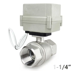 1-1/4" DN32 2 Way CF8 Lead Free Motorized Electrical Ball Valve 110V 120V~230VAC - Picture 1 of 4