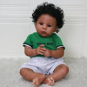 Baby Dolls Black Boy  22Inch African American Newborn Boy Doll Lifelike Weighte - Picture 1 of 6