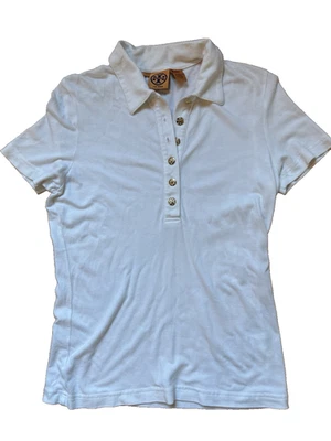 Polo Tory Burch Blanco Para Mujer M con Botones Dorados Bin-O Foto 1 de 4