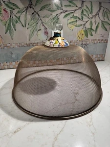 MACKENZIE CHILDS Large Gold Mesh Dome Flower Market Food Cover 11x15 - Picture 1 of 3