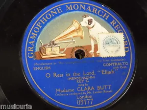 78rpm 12" CLARA BUTT o rest in the lord MONARCH 03177 BLUE LABEL SINGLE SIDED - Imagen 1 de 1
