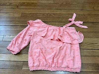 Top de hombro frío LC Lauren Conrad rosa melocotón para mujer talla XS NUEVO CON ETIQUETAS $40 Foto 1 de 4
