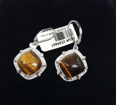 Silpada Sterling Silver Tiger Eye  Dangle Earrings new w tag  - Image 1 of 4