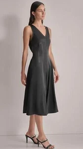 DKNY Black Contrast Stitch Dress Sz 8 NWOT - Picture 1 of 9