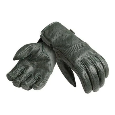 Guantes de moto Triumph Cali de cuero verde perforado MGVS2360-Med Foto 1 de 3