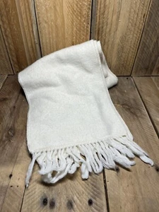 Ccahuantico Alpaca Scarf Ivory Wool Unisex Fringed Wrap Neck Warmer Made in Peru - Picture 1 of 6