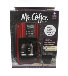 2015 Mr Coffee BVMC-SJX36 12-Cup Programmable Red Coffee Maker + Extra Filters