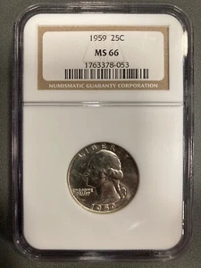 1959 Washington Silver Quarter - NGC MS66 - Picture 1 of 2
