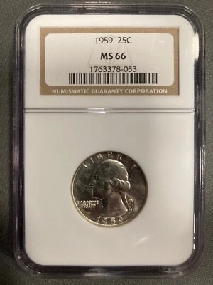 1959 Washington Silver Quarter - NGC MS66 - Image 1 of 2